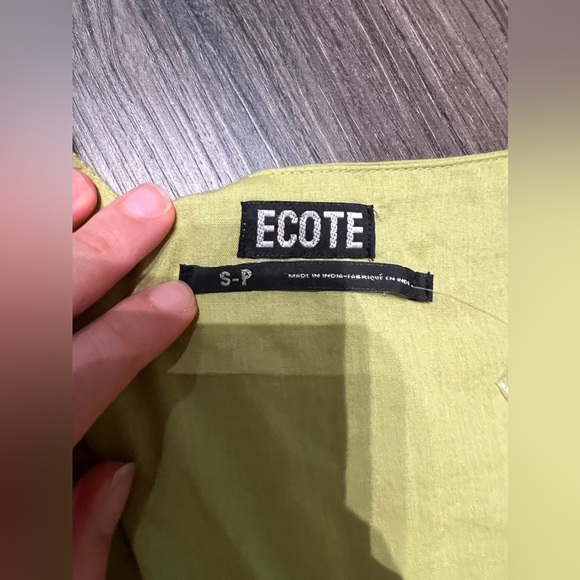 NWT Ecote Vero Shapeless V-neck Mini Dress Urban Outfitters Puff Sleeve - Picture 9 of 12